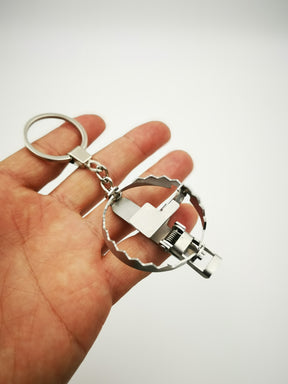 Handmade mini trap keychain function Creative key ring Boyfriend birthday gift husband birthday gift friend birthday gift stainless steel