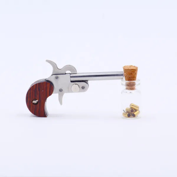 Mini Single Tube Miniature Derringer 2mm Pinfire gun Model with Bullet Shell for Collection Keychain hanging chain
