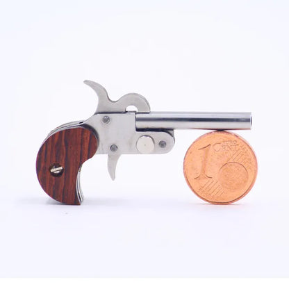 Mini Single Tube Miniature Derringer 2mm Pinfire gun Model with Bullet Shell for Collection Keychain hanging chain