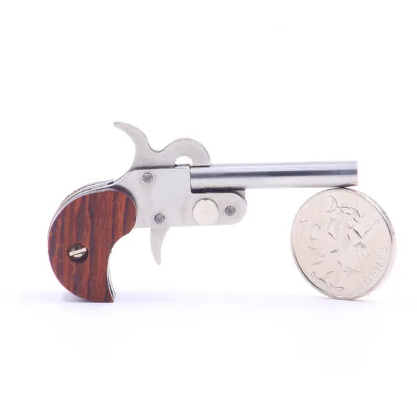 Mini Single Tube Miniature Derringer 2mm Pinfire gun Model with Bullet Shell for Collection Keychain hanging chain
